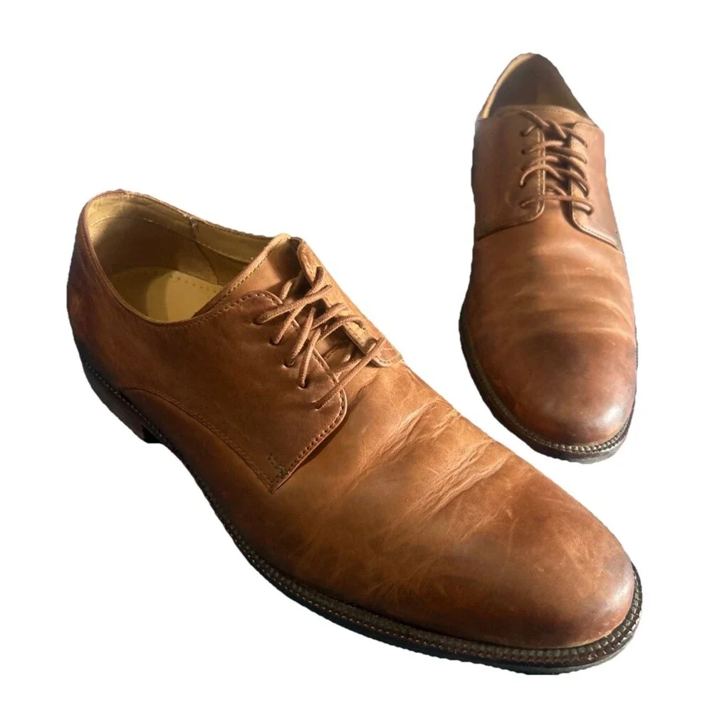 Cole Haan Mens 10.5M Williams Oxford Brown Leather  Lace Up Dress Shoe C14404